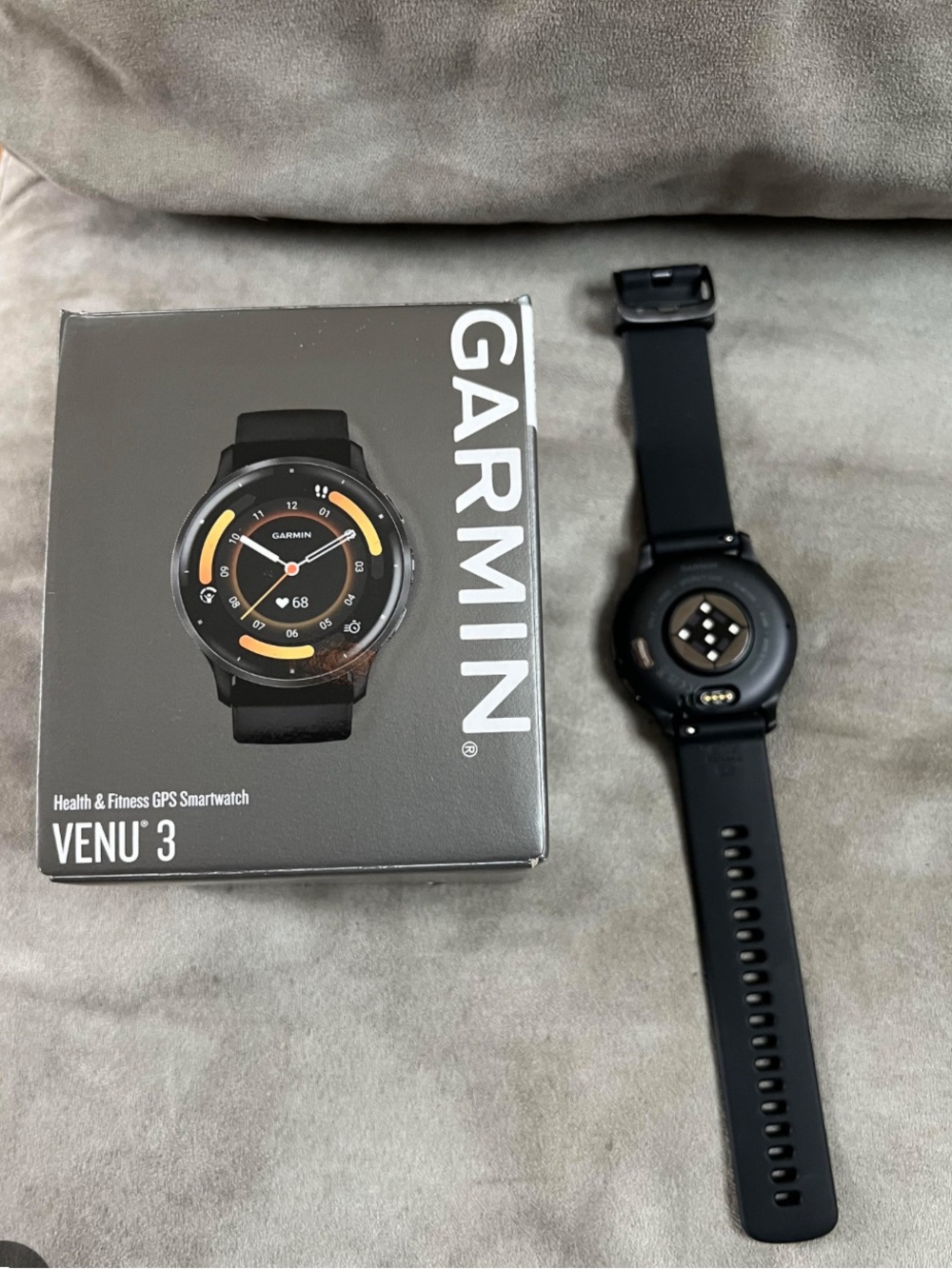 garmin Venu 3 Smartwatch — Black with Orange Accents - Picture 3 of 7